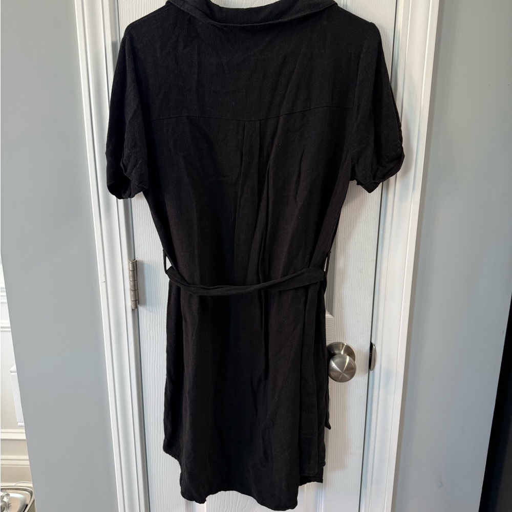 Classic Black Button-Up Dress Size Large - Picture 3 of 3